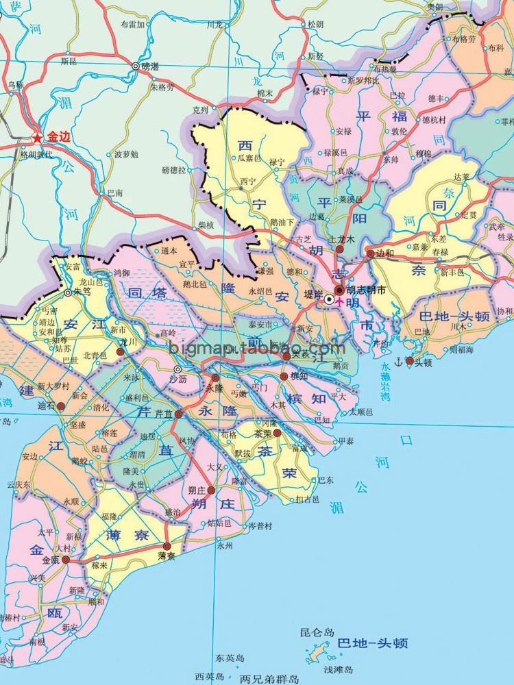 越南地圖中文版，外貿公司、工廠、旅行社與自由行的得力助手，限時五折助力商務與旅行